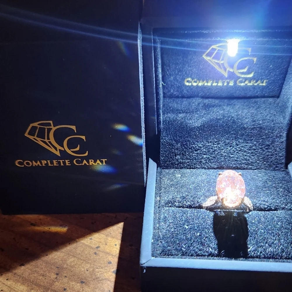 7.27ct 14k Rose Gold Custom Designed Pink Lab Diamond Engagement Ring Size 5 ✨💍 - Picture 5 of 10